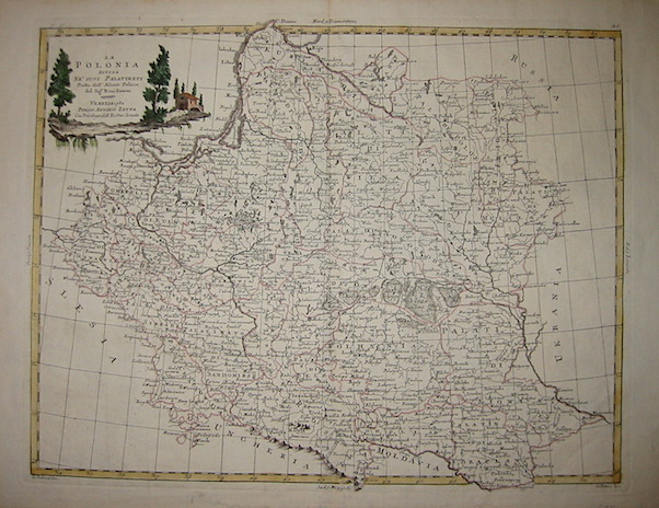 Zatta Antonio (1722-1804) La Polonia divisa ne' suoi Palatinati. Tratta dall'Atlante Polacco del Sig. Rizzi Zannoni 1782 Venezia